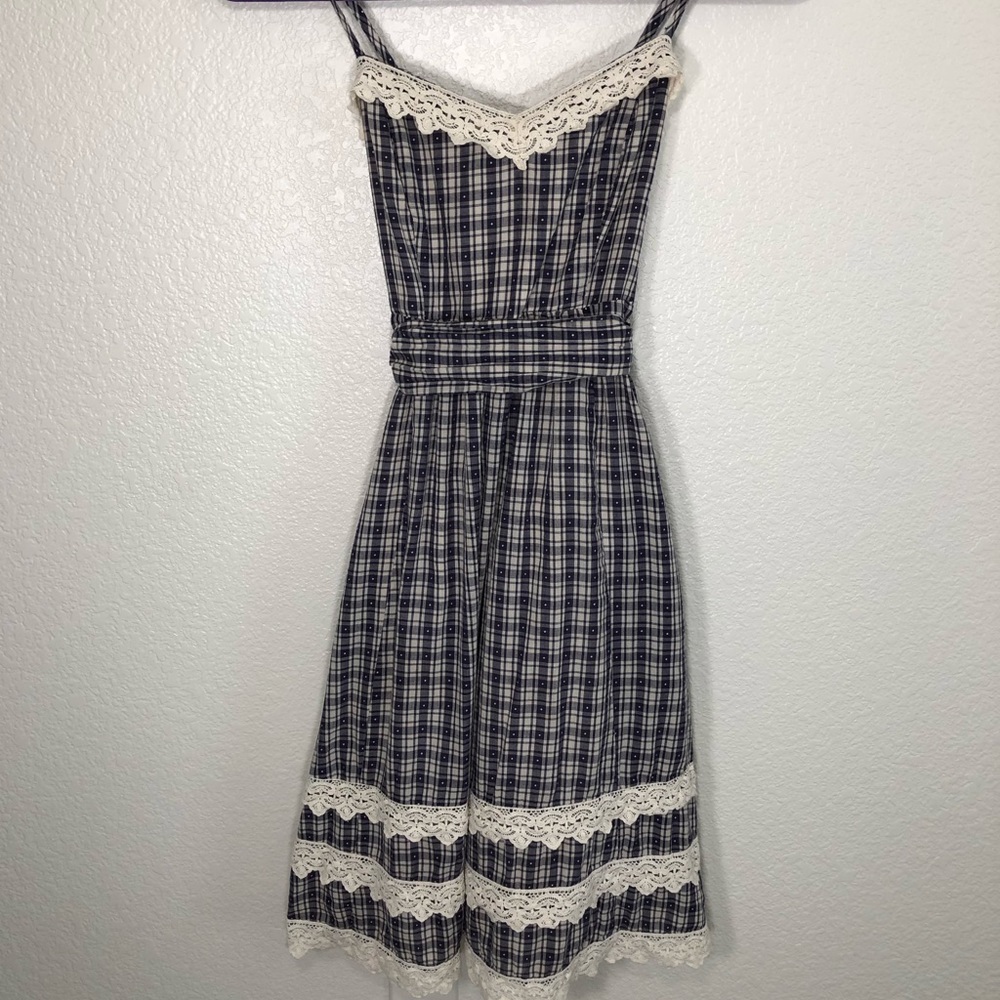 Moulinette Soeurs • Anthropology blue plaid dress